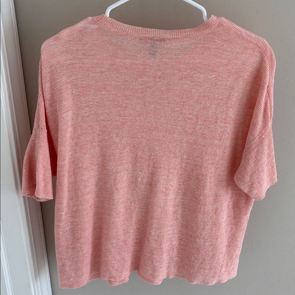 Eileen Fisher Melange Peach Linen Tunic Medium - Picture 2 of 6